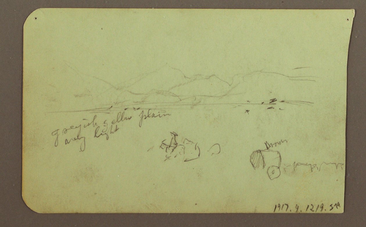 Disegno, Figure, Verso: Figura, Paesaggio, 1883 da Frederic Edwin Church