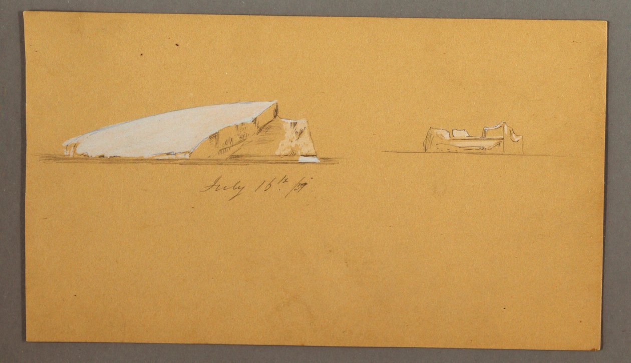 Disegno, iceberg galleggianti, 16 luglio 1859 da Frederic Edwin Church