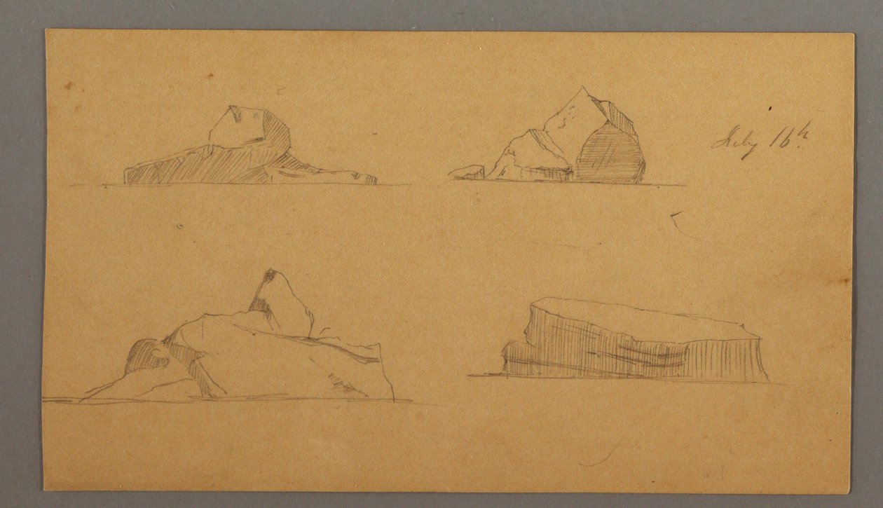 Disegno, iceberg galleggianti, 16 luglio 1859 da Frederic Edwin Church