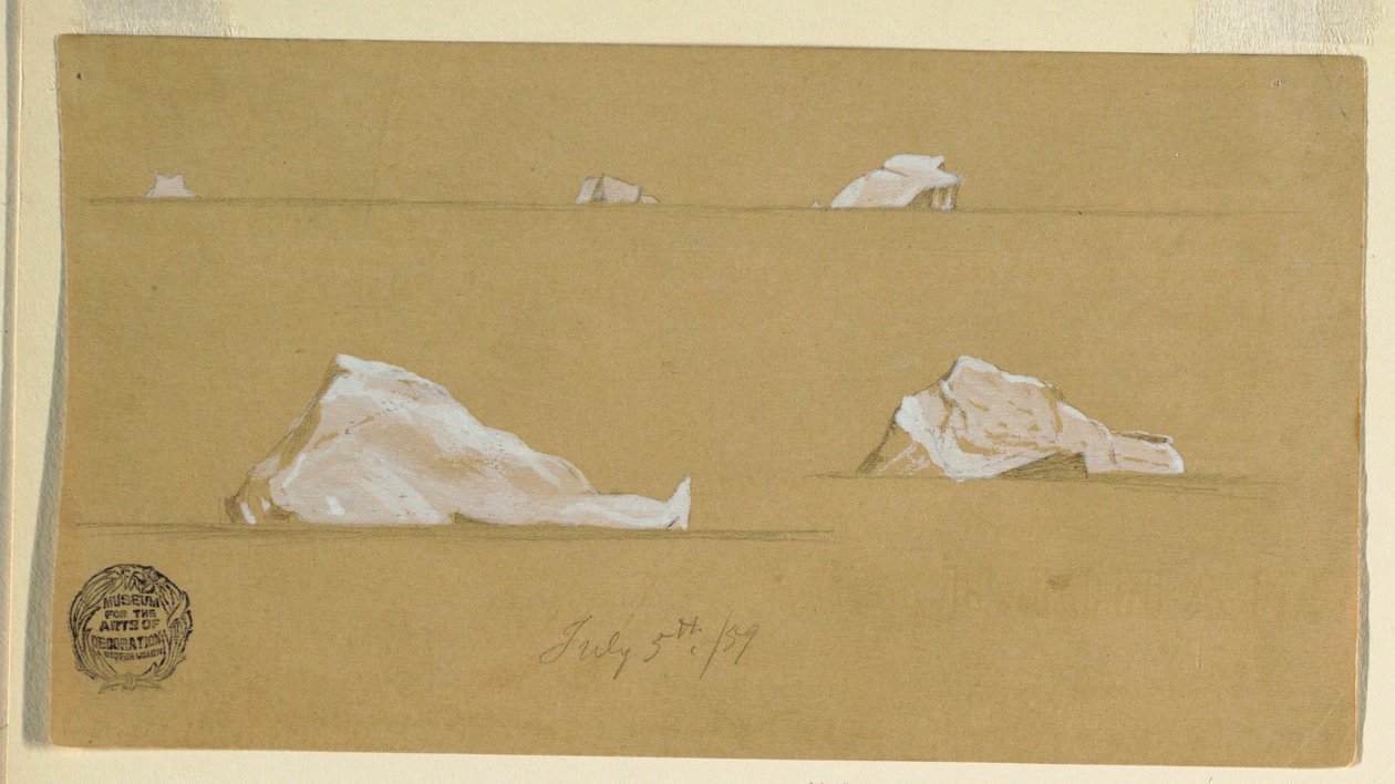 Disegno, iceberg galleggianti, 5 luglio 1859 da Frederic Edwin Church