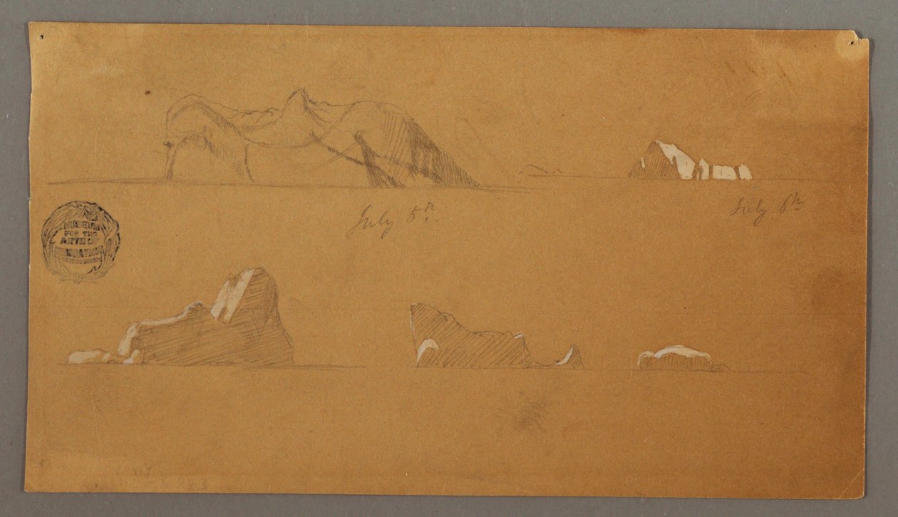 Disegno, Iceberg galleggianti, 5 e 6 luglio 1859 da Frederic Edwin Church
