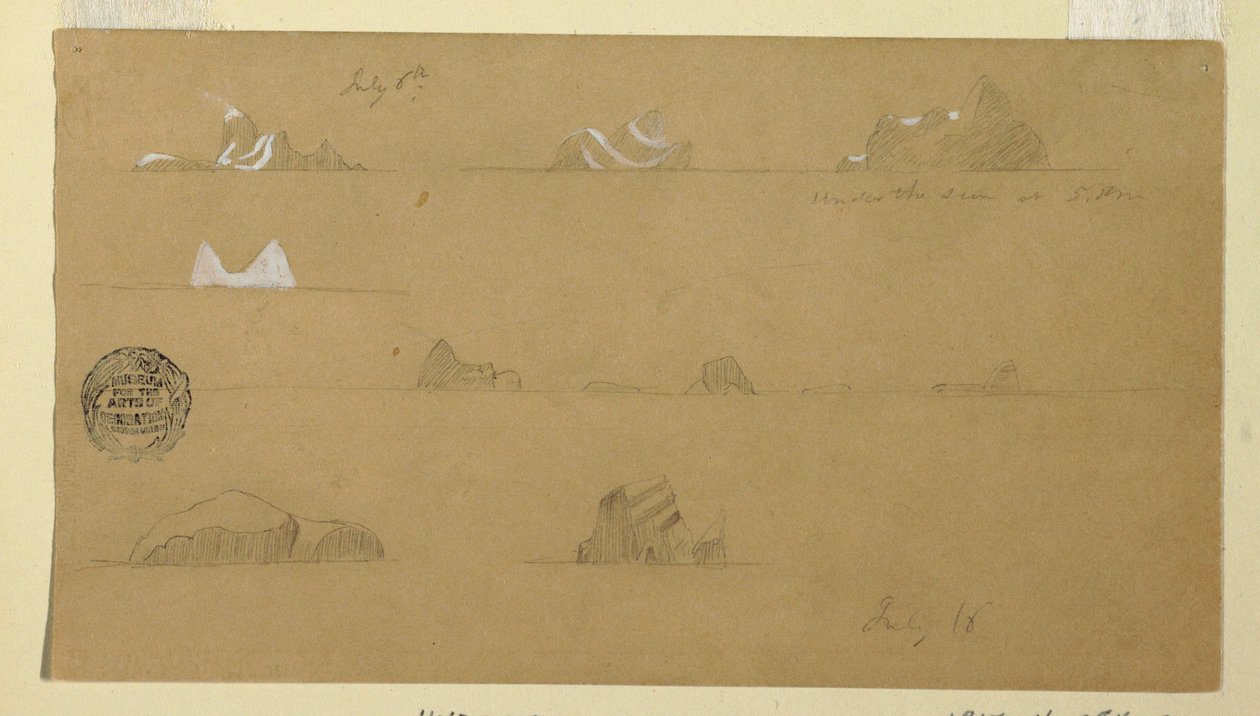 Disegno, Iceberg galleggianti, 6 e 16 luglio 1859 da Frederic Edwin Church