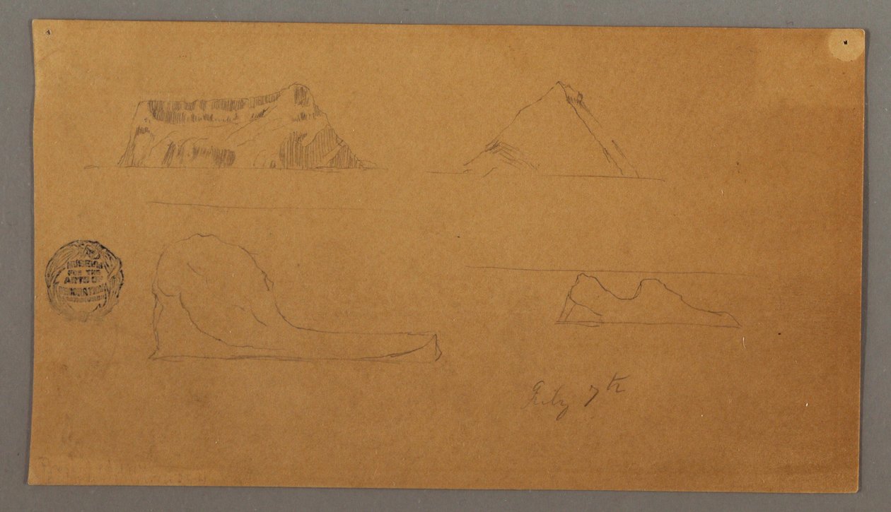 Disegno, iceberg galleggianti, 7 luglio 1859 da Frederic Edwin Church