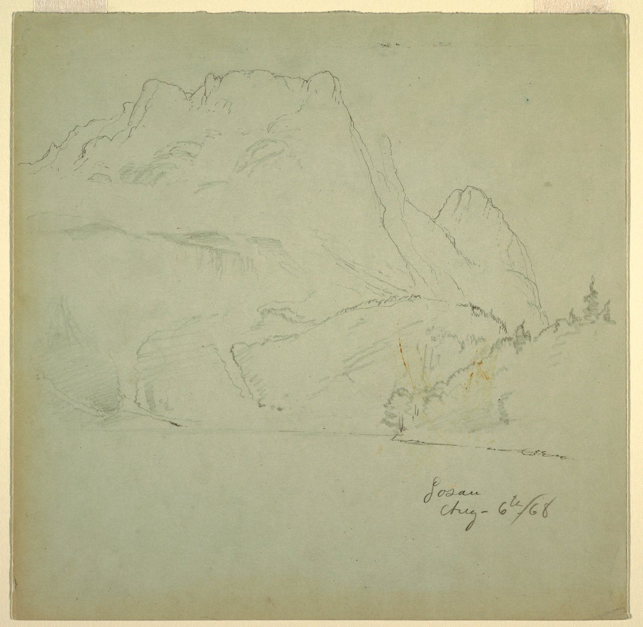 Disegno, Da uno dei laghi di Gosau, Salzkammergut, 6 agosto 1868 da Frederic Edwin Church