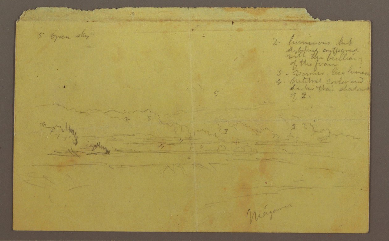 Disegno, Isola delle capre e cascate canadesi, forse 1856 da Frederic Edwin Church