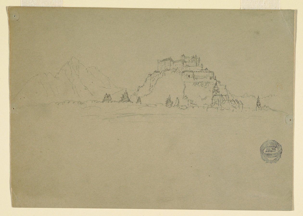 Disegno, Hehensalzburg, Austria (verso), 1868 da Frederic Edwin Church