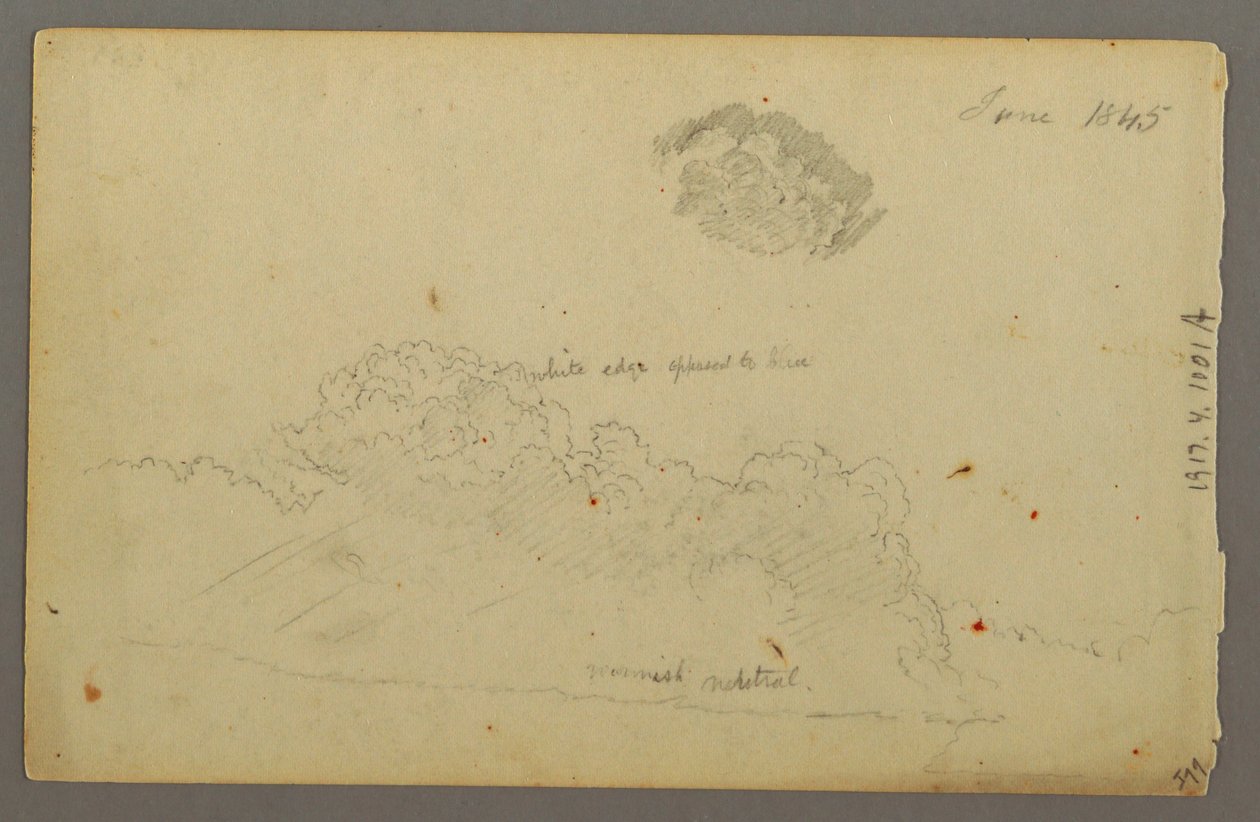 Disegno, campi di collina, 1844 da Frederic Edwin Church