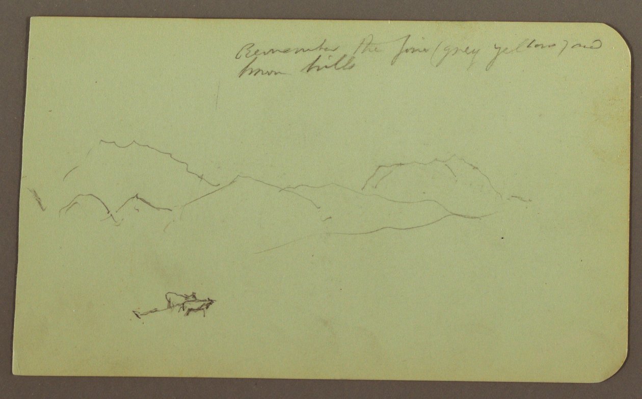 Disegno, colline, bestiame; verso: paesaggio, 1883 da Frederic Edwin Church
