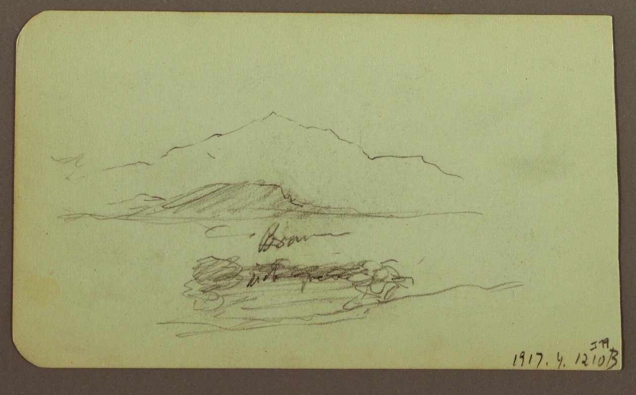 Disegno, colline, bestiame; verso: paesaggio, 1883 da Frederic Edwin Church