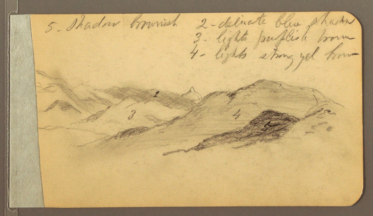 Disegno, Colline; verso: Testa, 1889 da Frederic Edwin Church
