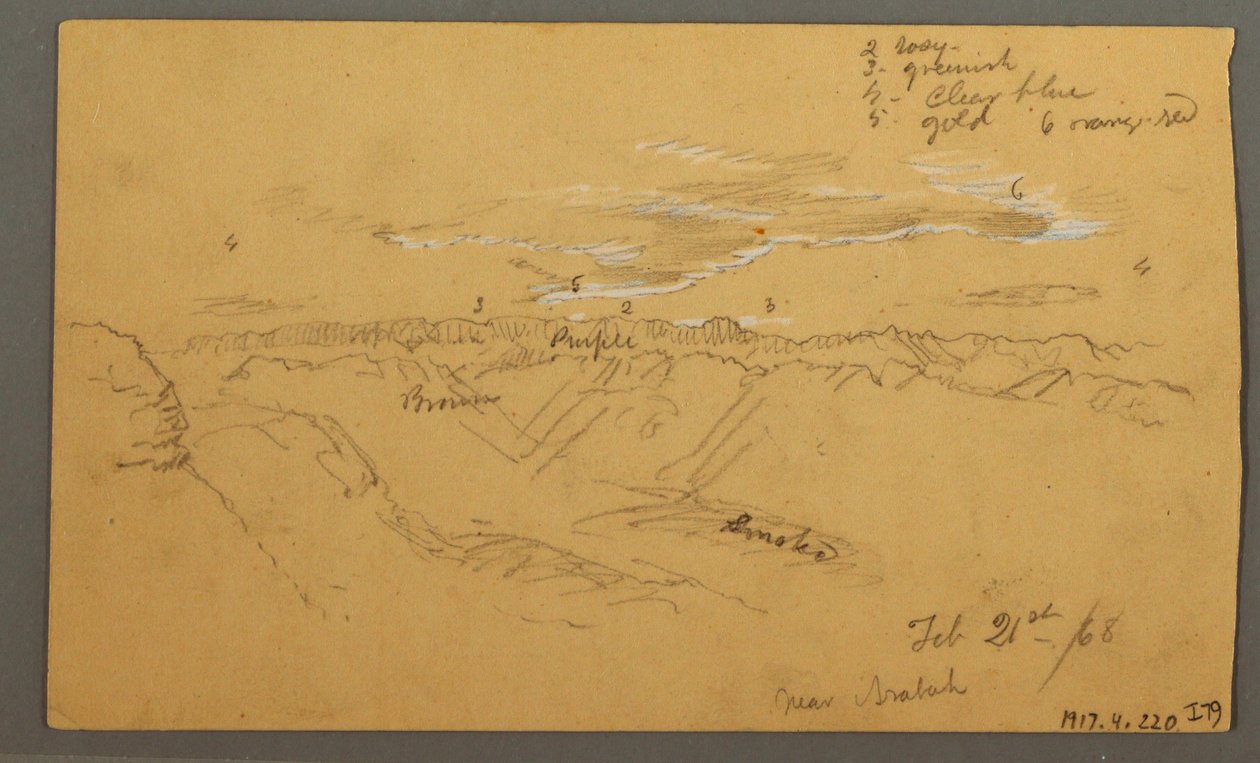 Disegno, Hillside, febbraio 1869  da Frederic Edwin Church