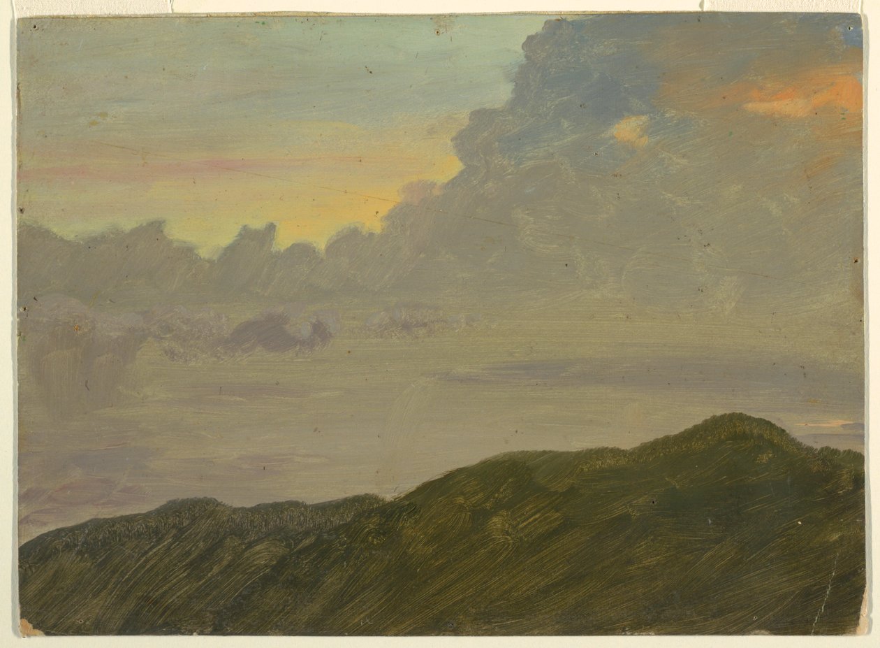 Disegno, Collina e nuvole, 1865-66 da Frederic Edwin Church