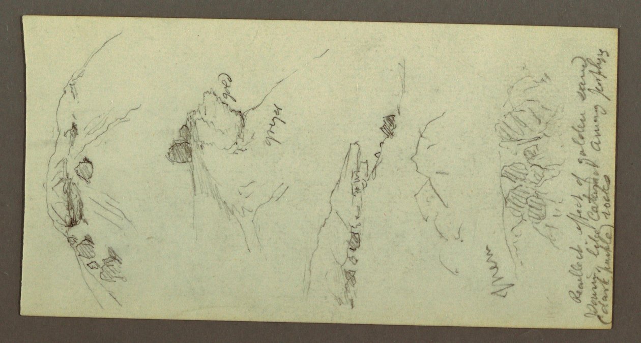 Disegno, Cime di collina con massi, forse 1868 da Frederic Edwin Church
