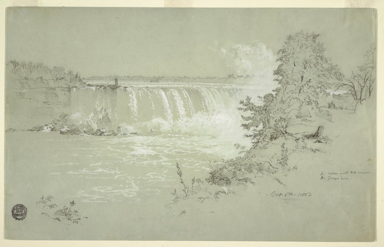 Disegno delle cascate Horseshoe e dell