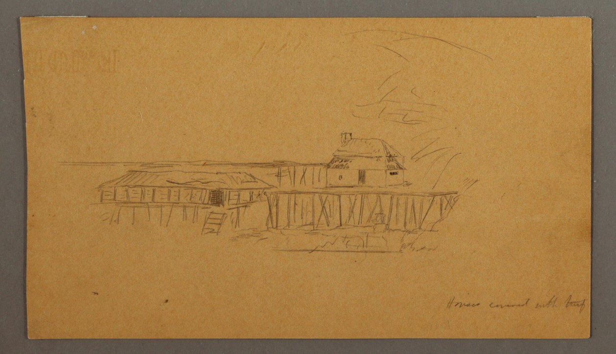 Disegno, Casa e darsena, forse 1859 da Frederic Edwin Church