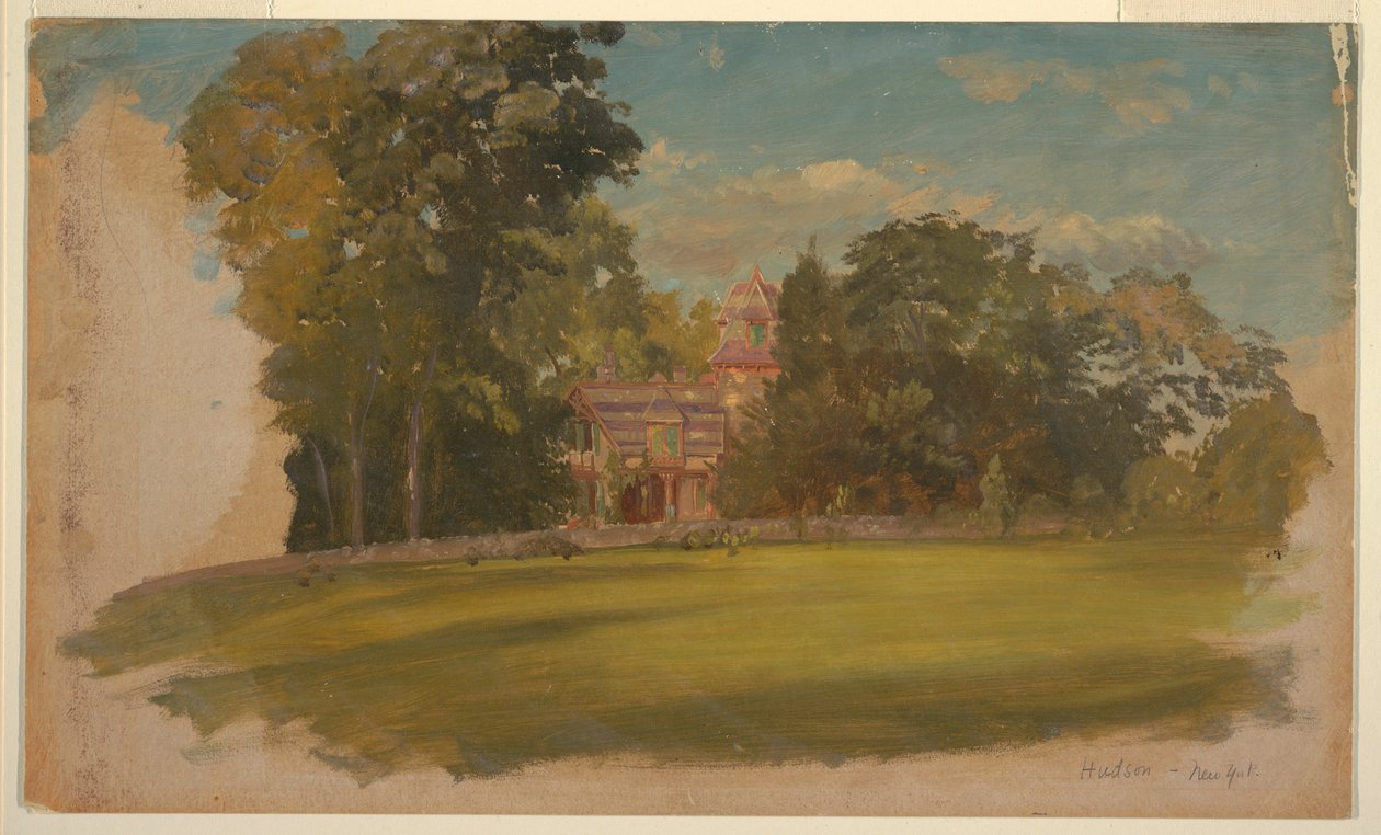 Disegno, casa a Hudson, New York, 1885 ca. da Frederic Edwin Church
