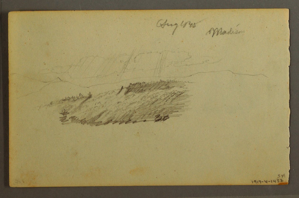 Disegno, Casa, barca a vela, pianta, settembre 1844 da Frederic Edwin Church