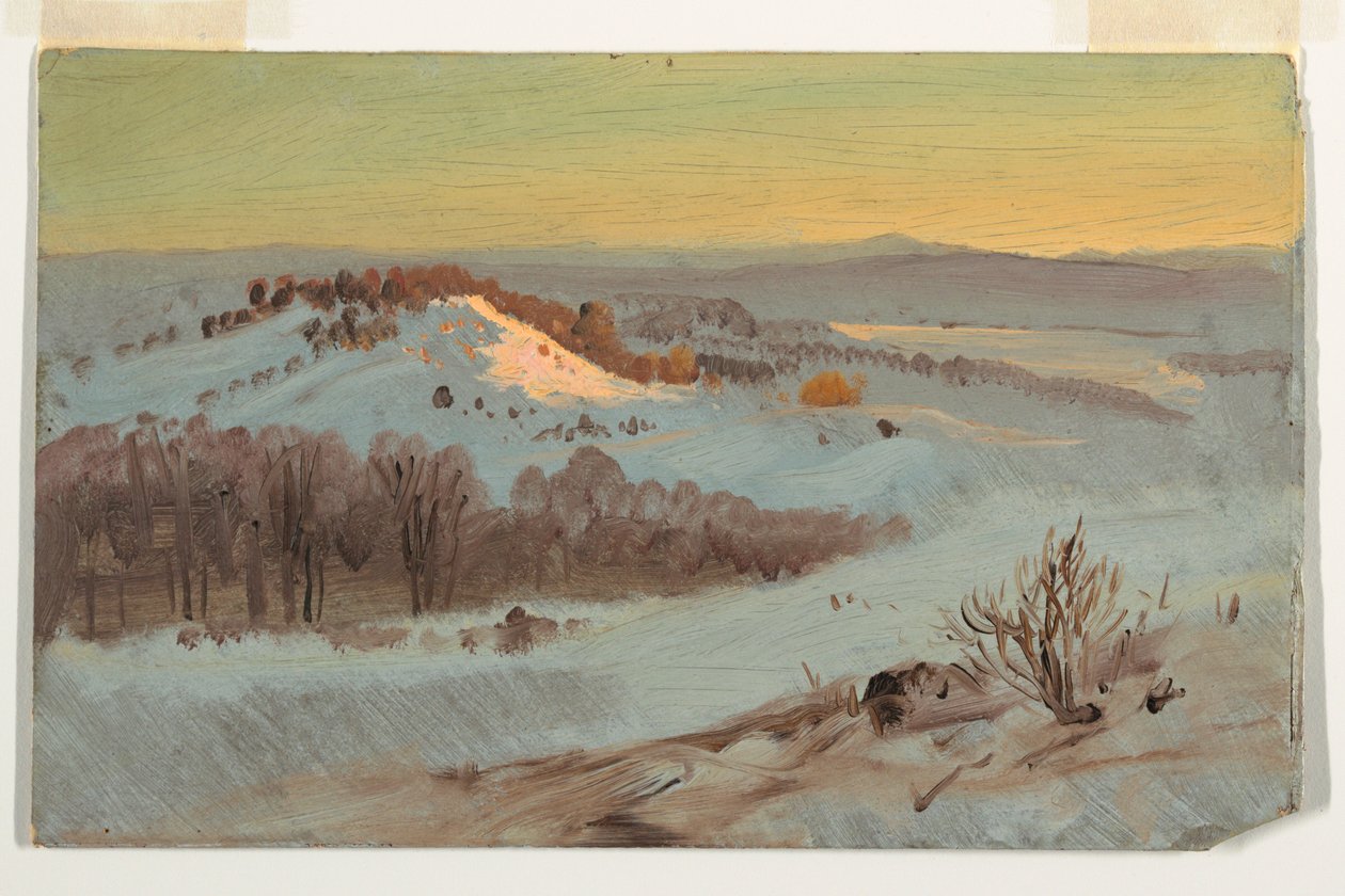 Disegno, Hudson Valley, New York in inverno, 1869-70 da Frederic Edwin Church