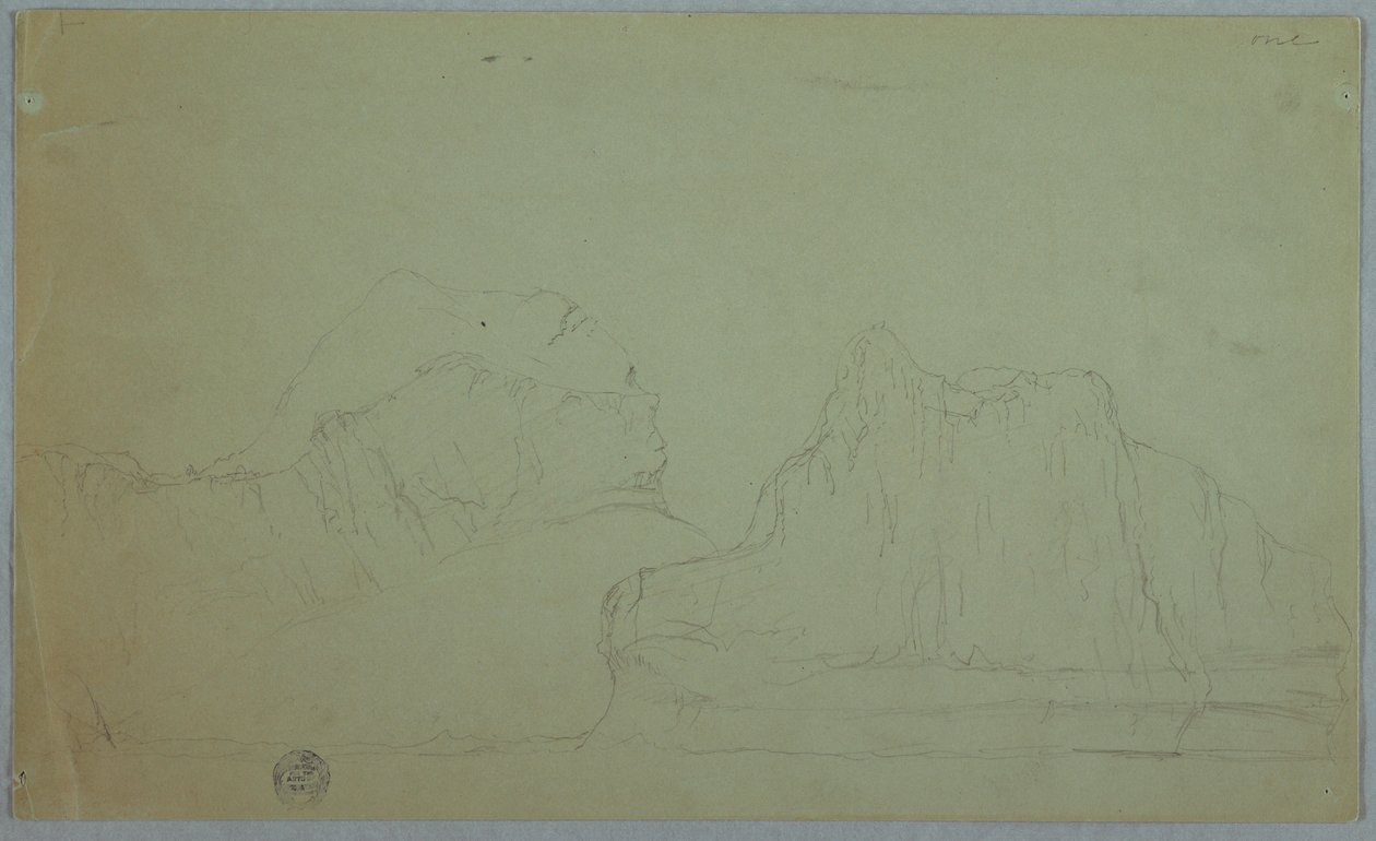 Disegno, Iceberg con due cime, giugno o luglio 1859 da Frederic Edwin Church