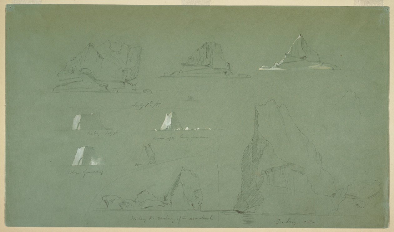 Disegno, Iceberg, 7 e 9 luglio 1859 da Frederic Edwin Church