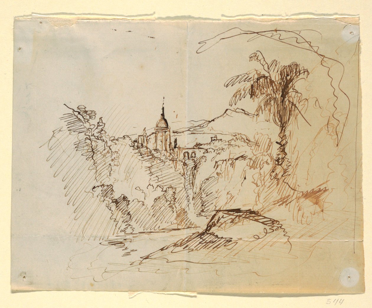 Disegno, Paesaggio immaginario, 1865-66 da Frederic Edwin Church