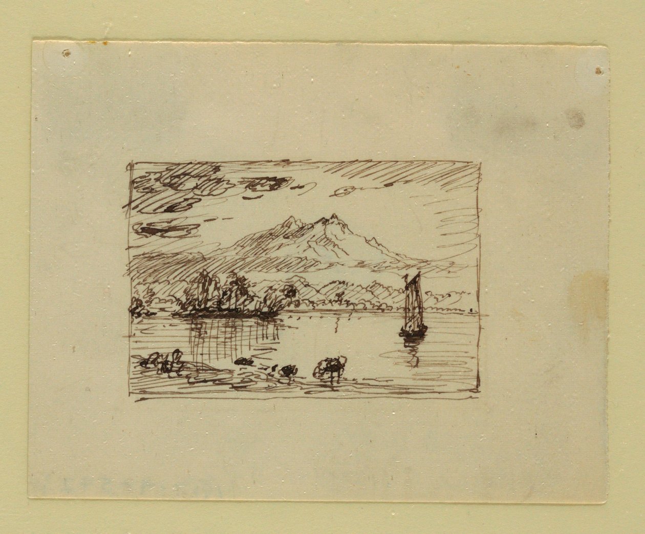 Disegno, Paesaggio immaginario, 1850 ca. da Frederic Edwin Church