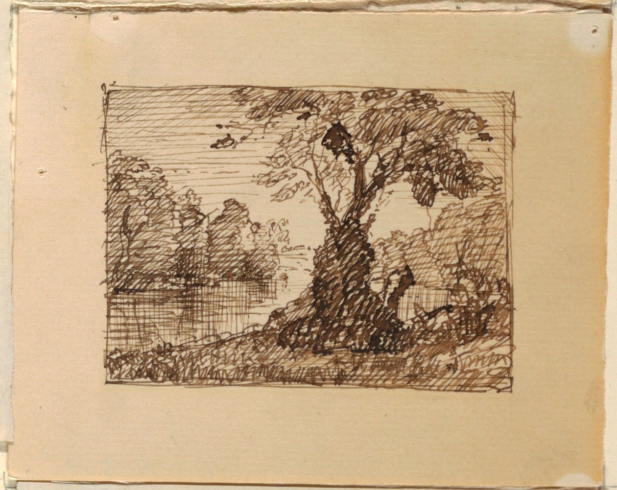 Disegno, Paesaggio fluviale immaginario, 1870-73 ca. da Frederic Edwin Church