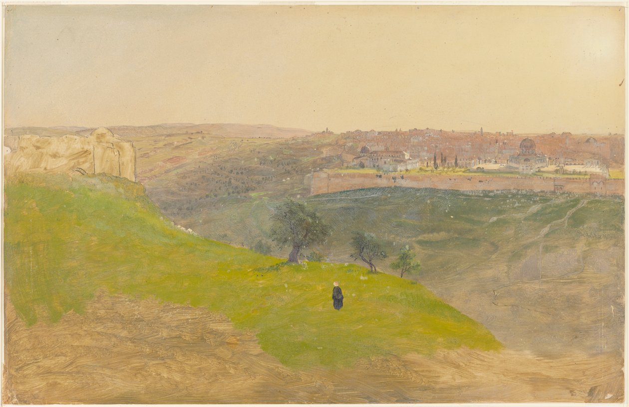 Disegno, Gerusalemme dal Monte degli Ulivi, marzo 1868 da Frederic Edwin Church