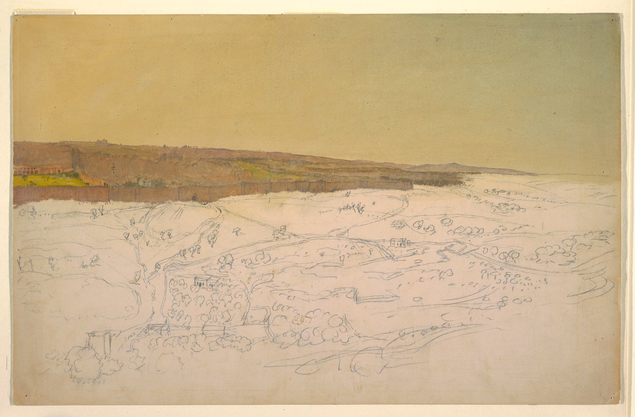 Disegno, Gerusalemme, vista generale, aprile (), 1868 da Frederic Edwin Church