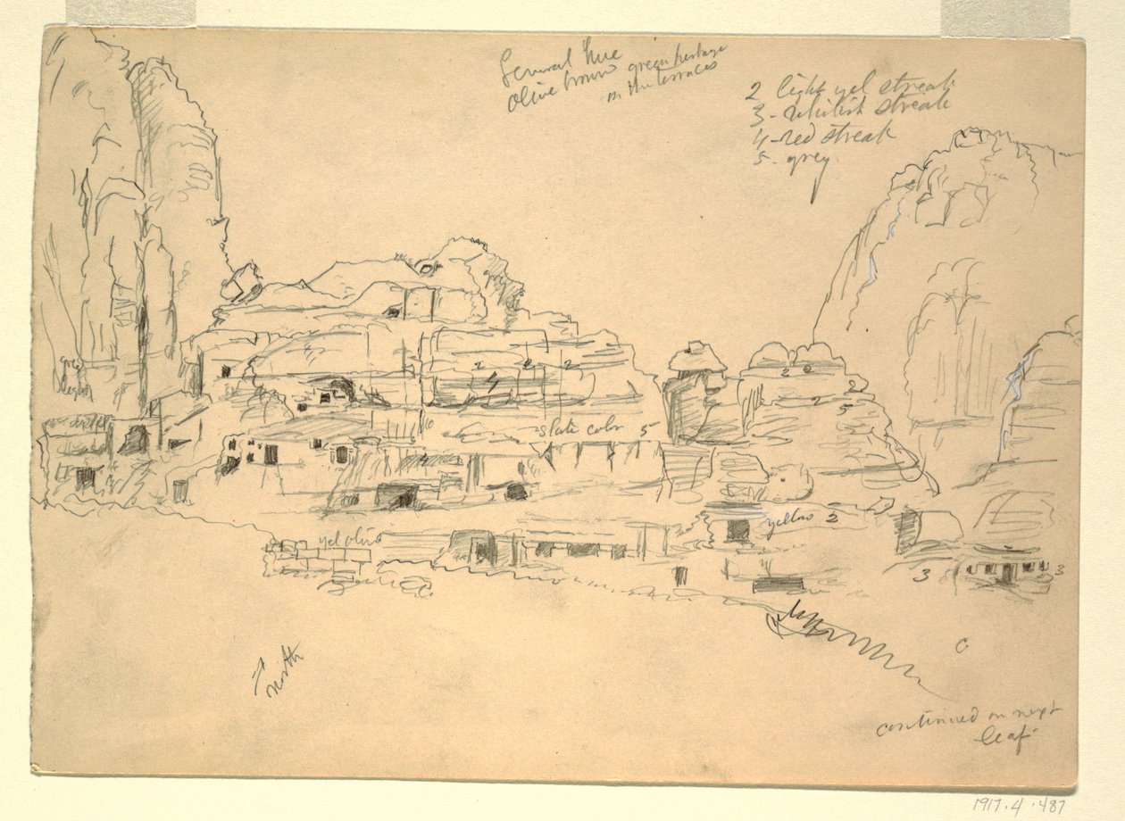 Disegno, Khirbet-en-Nasara, Petra, Giordania, 26 febbraio 1868 da Frederic Edwin Church