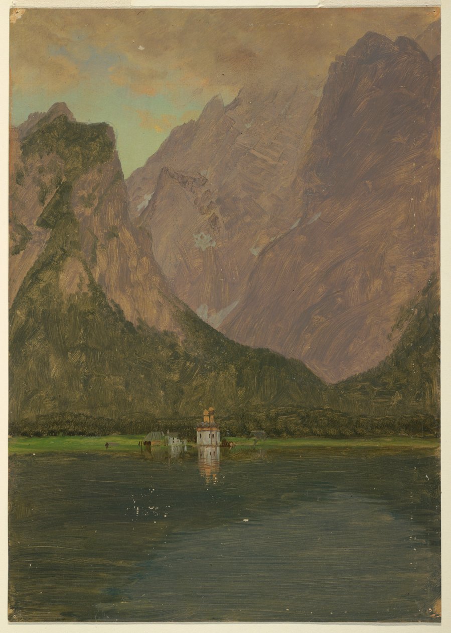 Disegno, Koenigsee, vicino a Berchtesgaden, Baviera, 1868 da Frederic Edwin Church