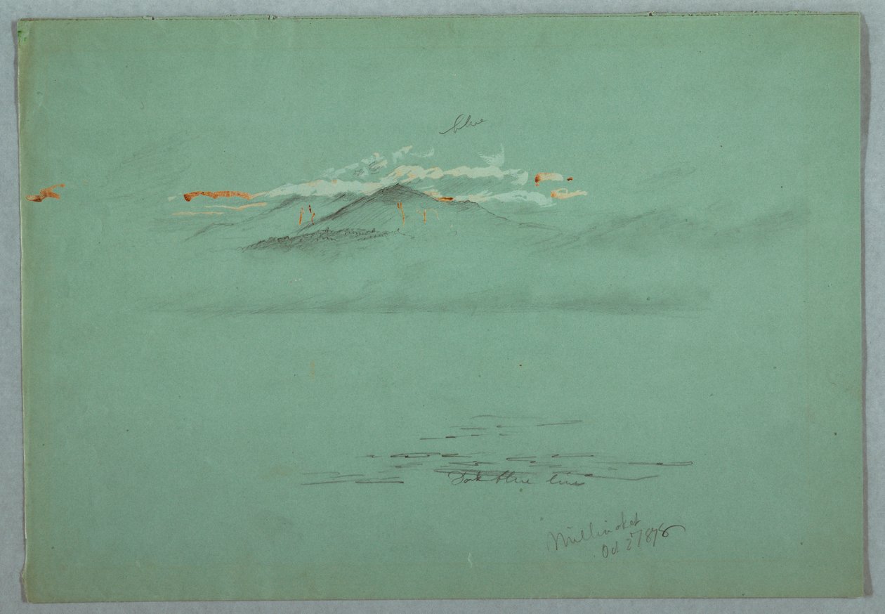 Disegno, lago Millinoket e monte Katahdin, 1878 da Frederic Edwin Church