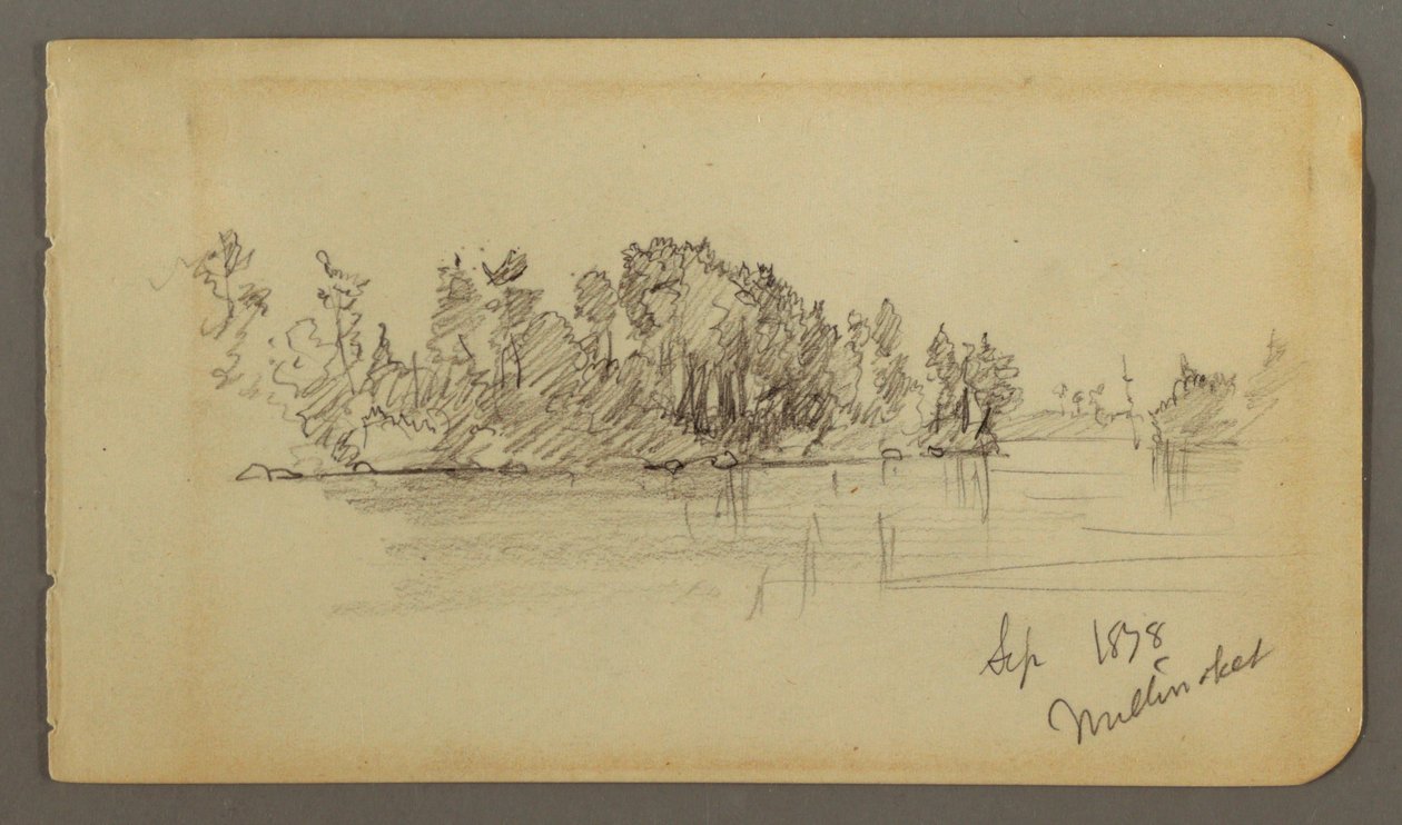 Disegno, Lago e riva boscosa, 1878 da Frederic Edwin Church