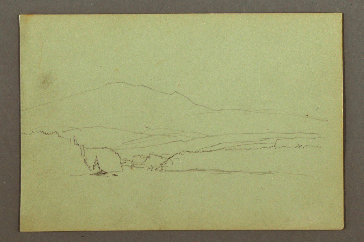 Disegno, Lago, collina, forse 1856 da Frederic Edwin Church