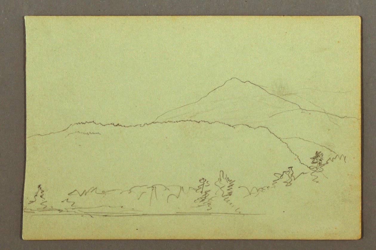 Disegno, Lago, collina, forse 1856 da Frederic Edwin Church