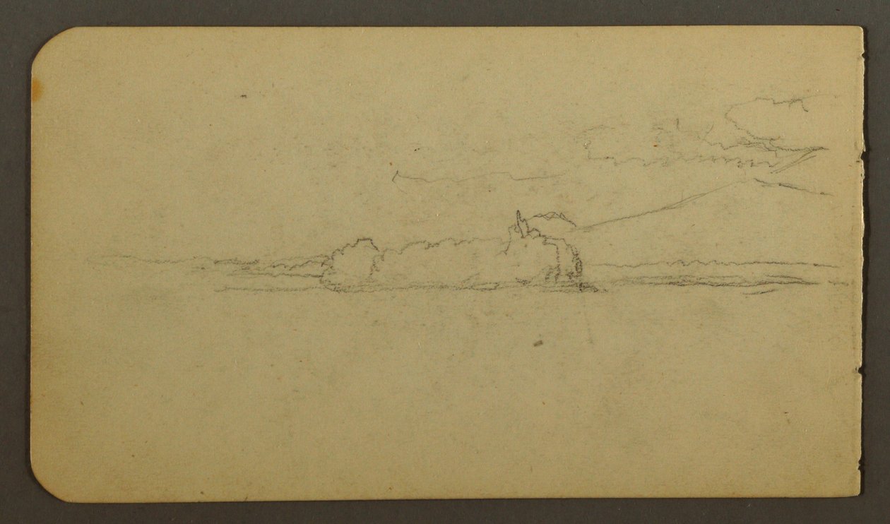 Disegno, lago che guarda verso il monte Katahdin, 1878 da Frederic Edwin Church