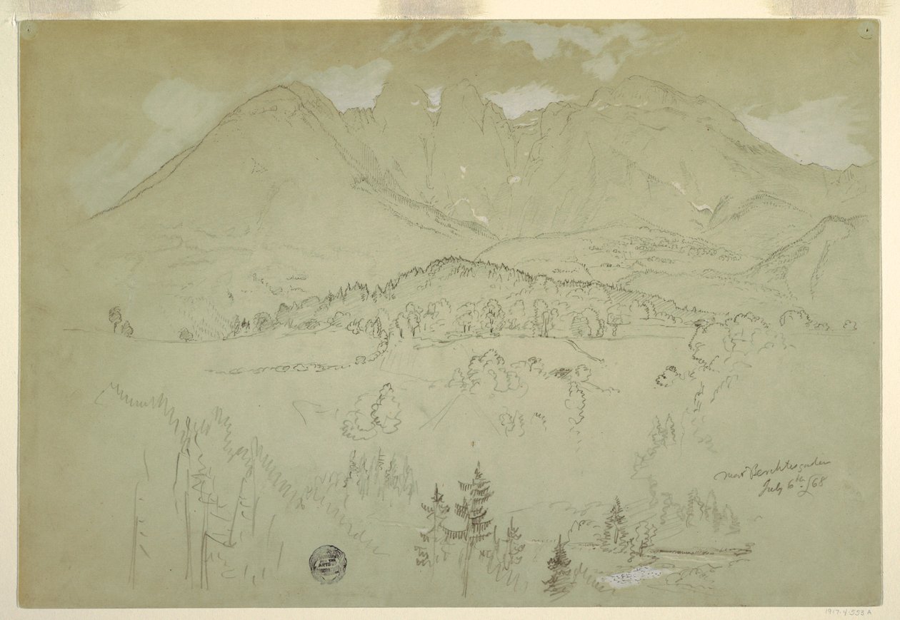 Disegno, Paesaggio, Berchtesgaden, Baviera, 6 luglio 1868 da Frederic Edwin Church