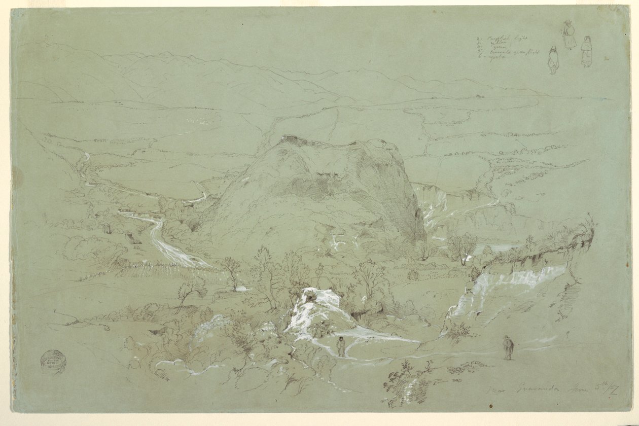 Disegno, Paesaggio vicino a Guaranda, Ecuador, 5 giugno 1857 da Frederic Edwin Church