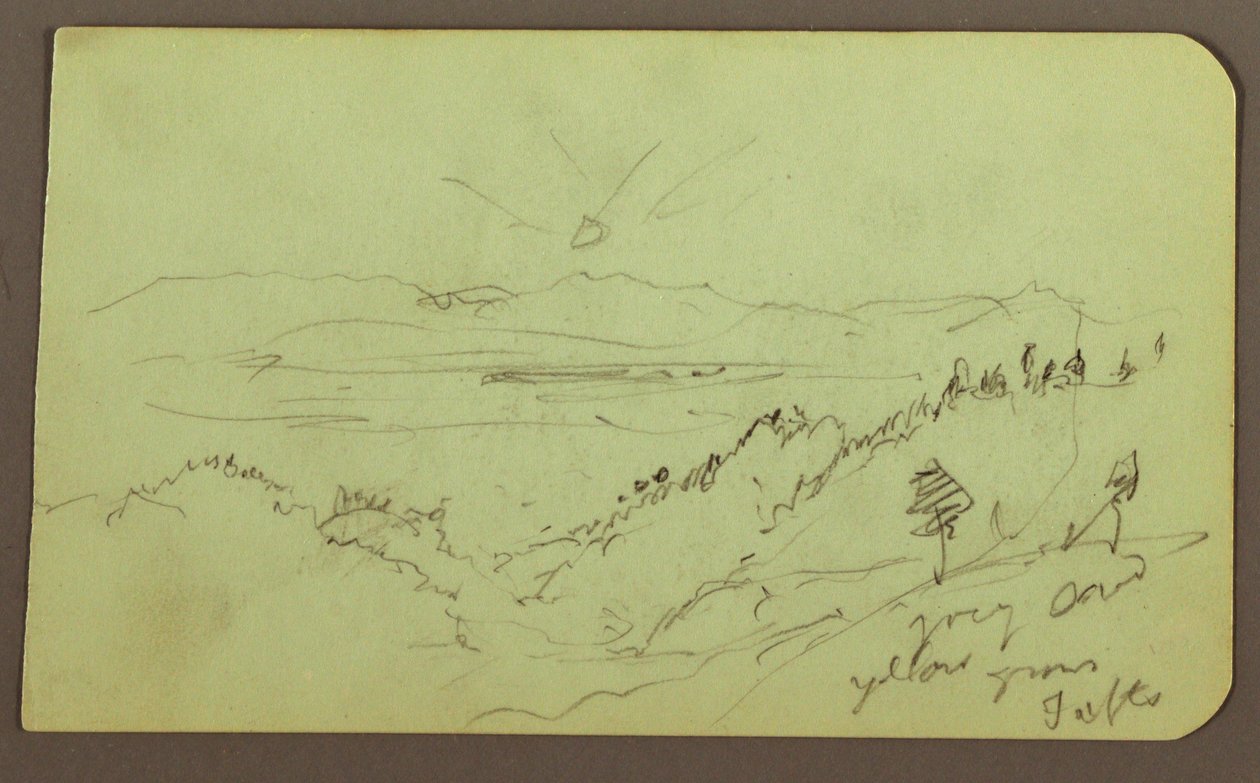 Disegno, Paesaggio; verso: Figura, Paesaggio, 1883 da Frederic Edwin Church