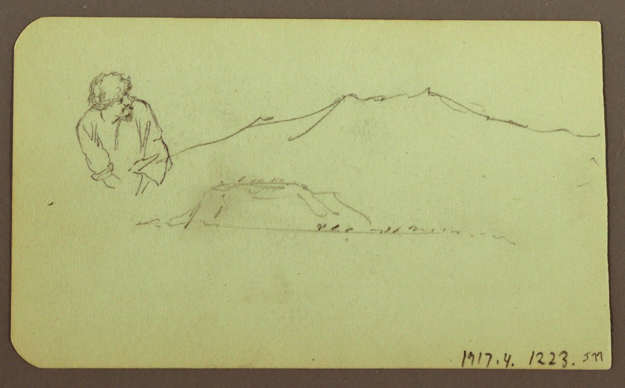 Disegno, Paesaggio; verso: Figura, Paesaggio, 1883 da Frederic Edwin Church