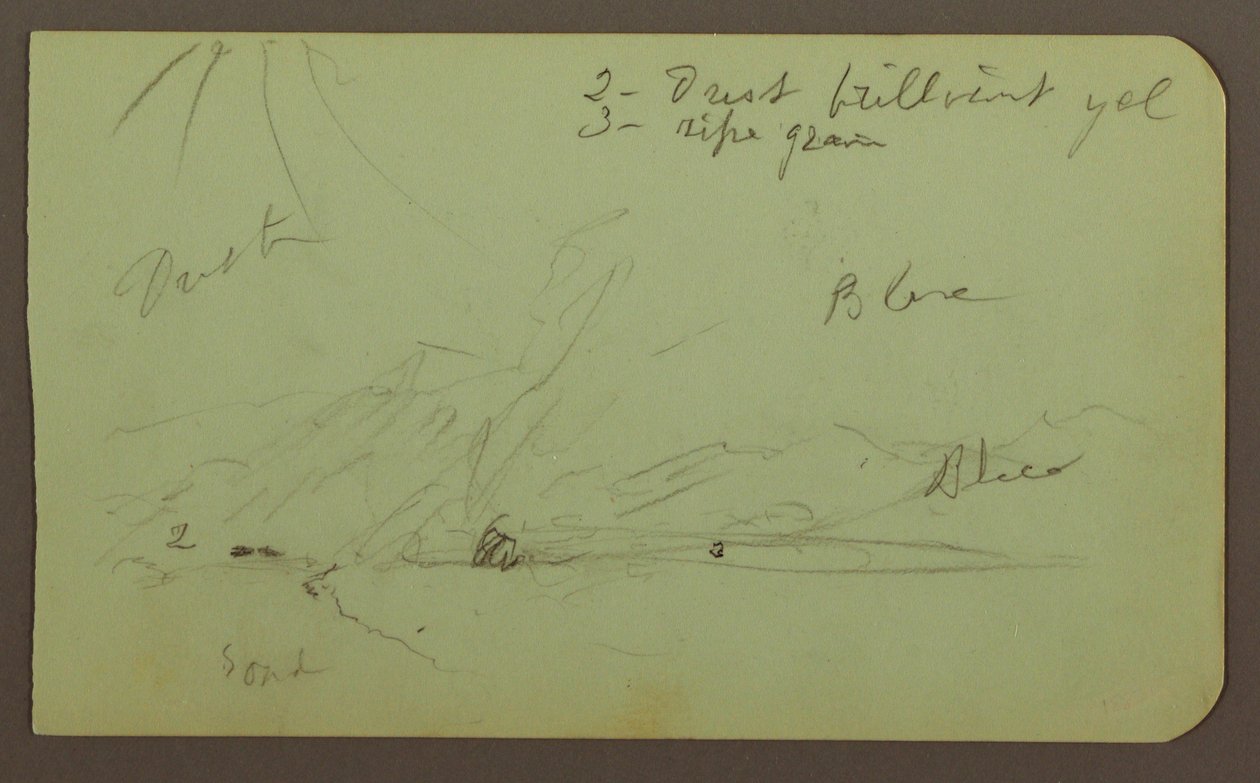 Disegno, Paesaggio; verso: Versante di montagna, 1883 da Frederic Edwin Church