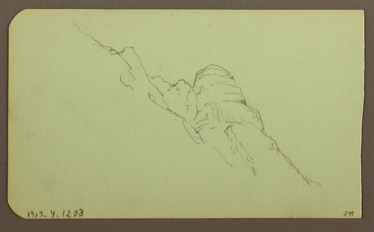 Disegno, Paesaggio; verso: Versante di montagna, 1883 da Frederic Edwin Church