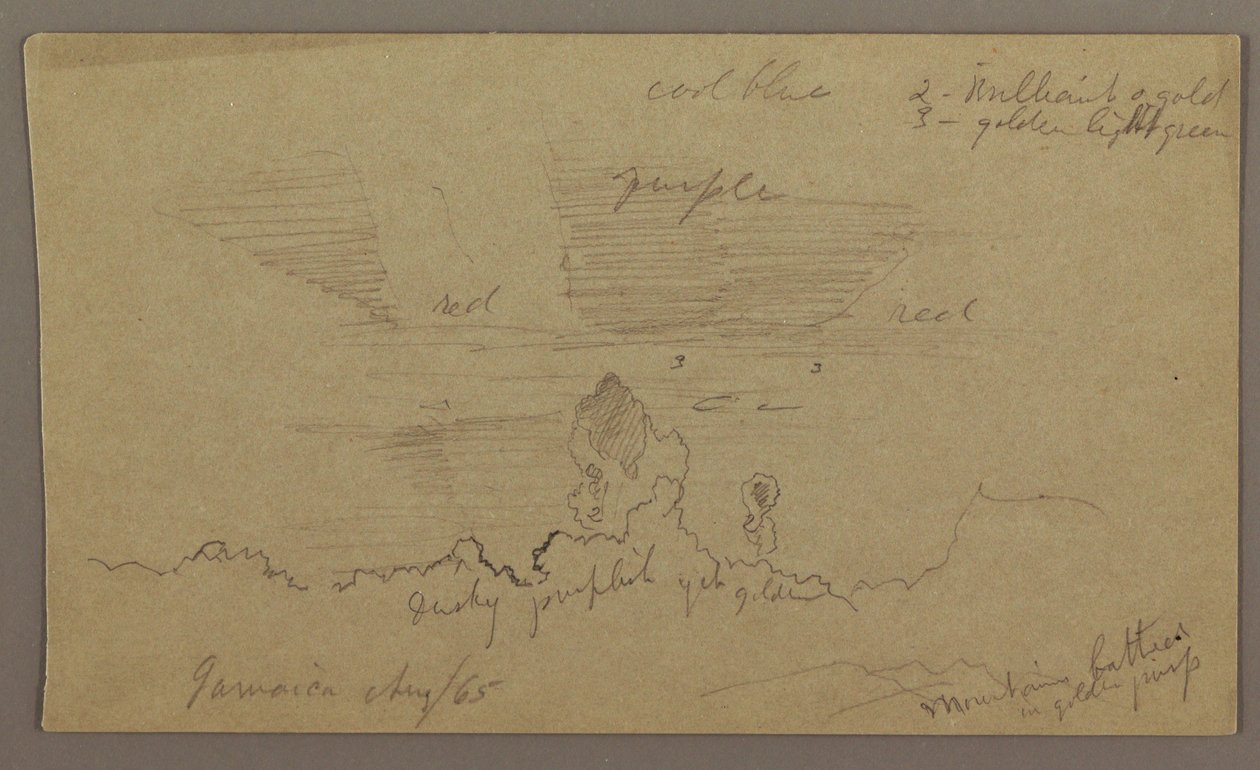 Disegno, paesaggio; verso: cielo, agosto 1865 da Frederic Edwin Church
