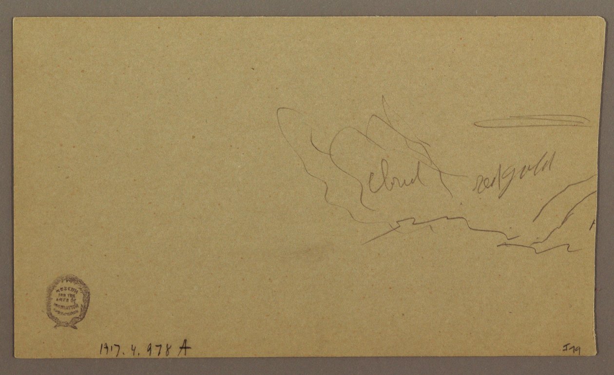 Disegno, paesaggio; verso: cielo, agosto 1865 da Frederic Edwin Church