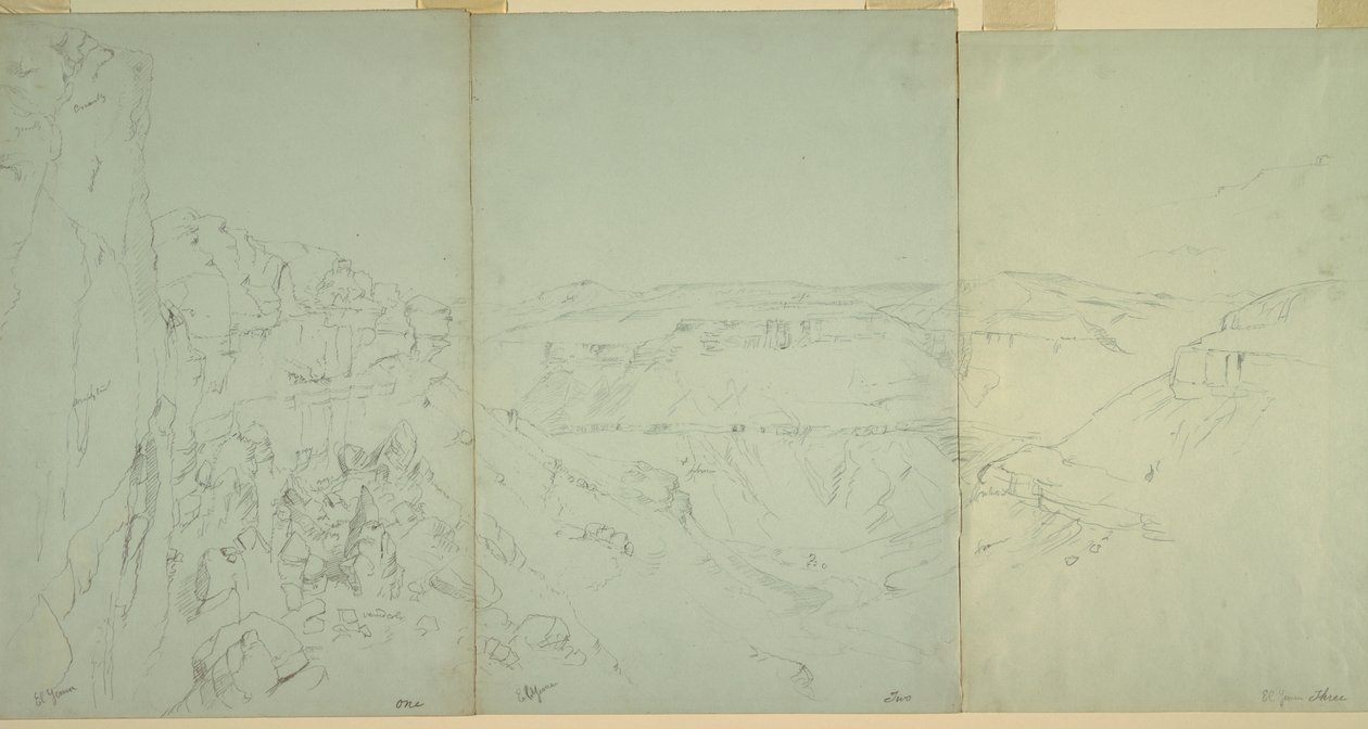 Disegno, Paesaggio a El Yeman, 1868 da Frederic Edwin Church