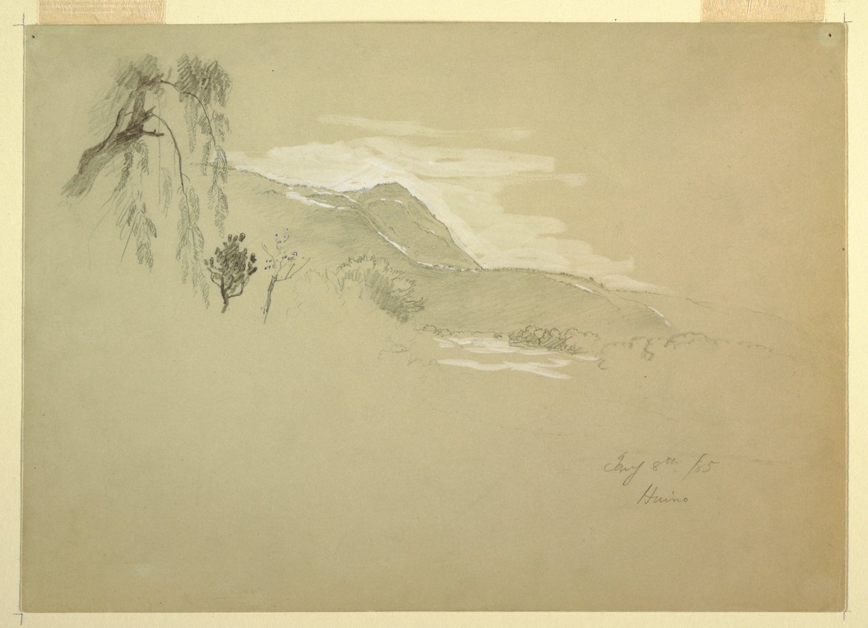 Disegno, Paesaggio vicino a Huino, Messico, 8 gennaio 1885 da Frederic Edwin Church
