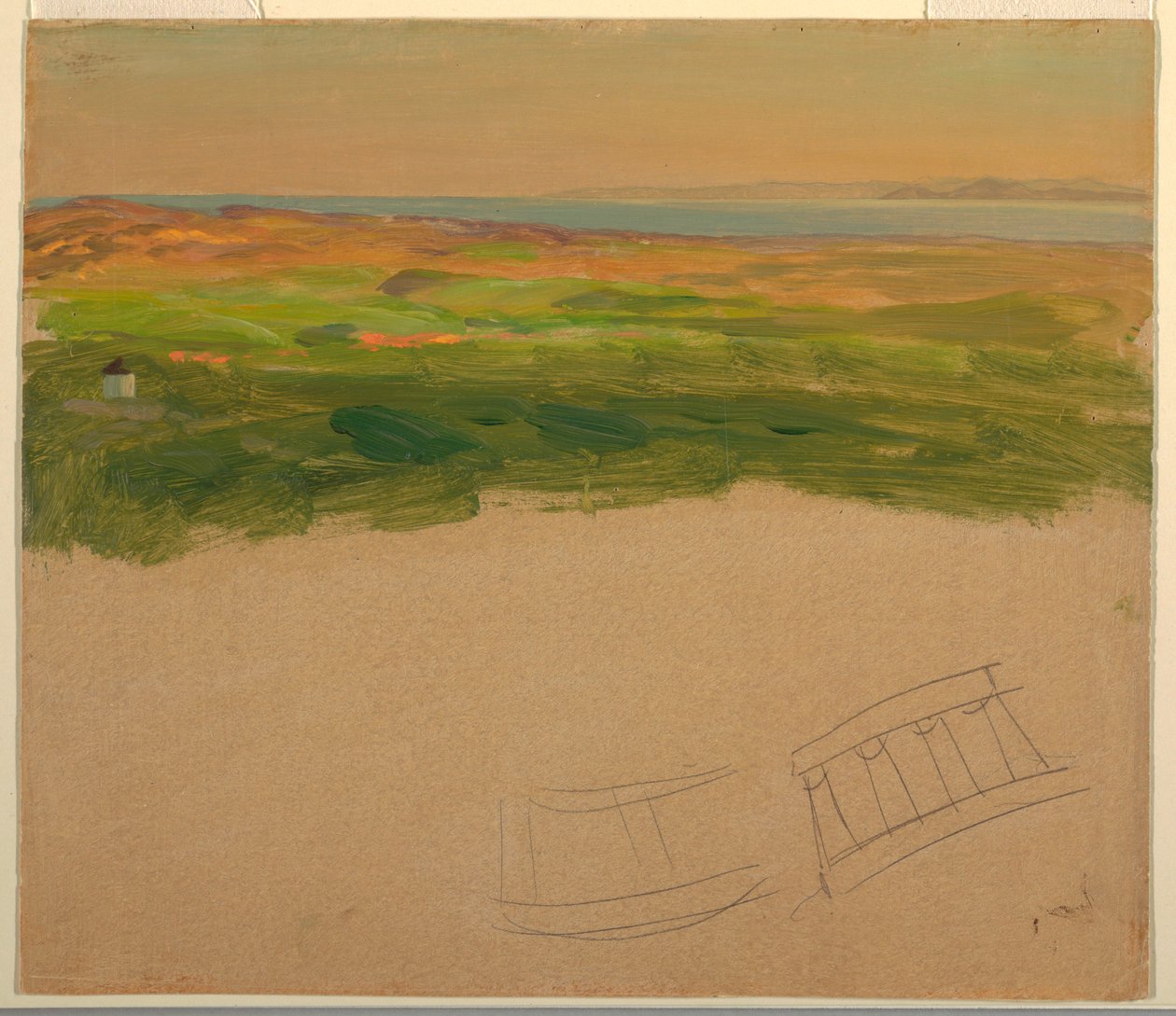 Disegno, Paesaggio, vicino alla Siria o alla Grecia, 1868-69 da Frederic Edwin Church