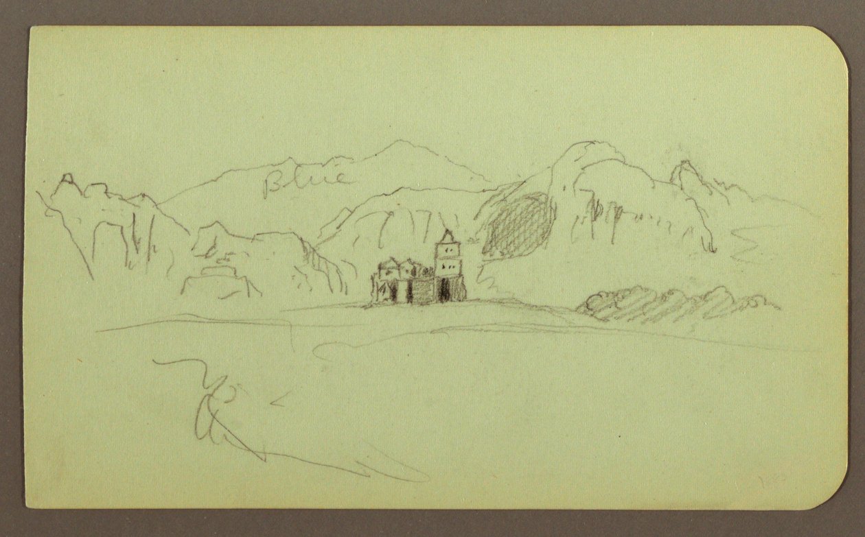 Disegno, Paesaggio con chiesa; verso: Paesaggio, 1883 da Frederic Edwin Church