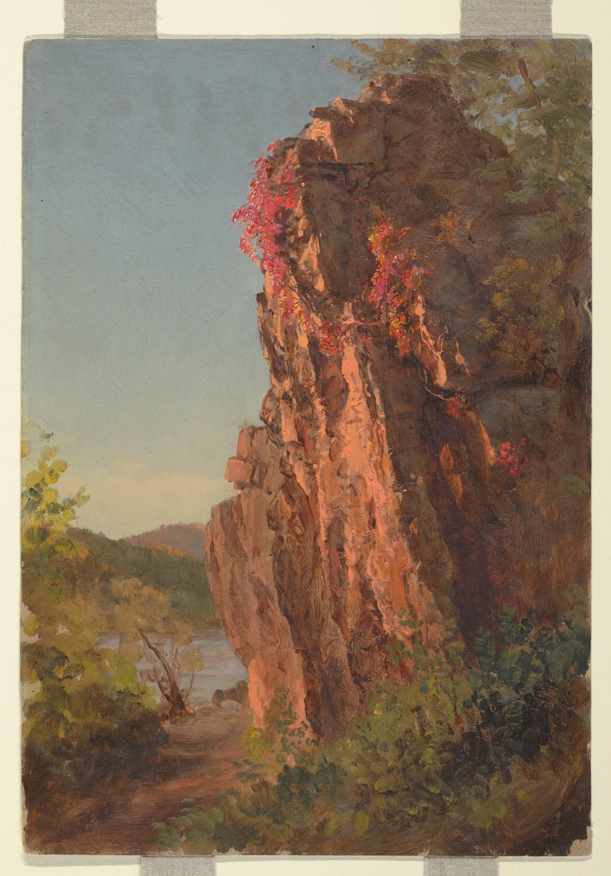 Disegno, Paesaggio con grande roccia, forse North Carolina, 1865-70 da Frederic Edwin Church
