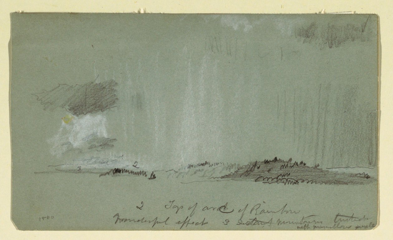 Disegno, Paesaggio con pioggia, 1860 da Frederic Edwin Church